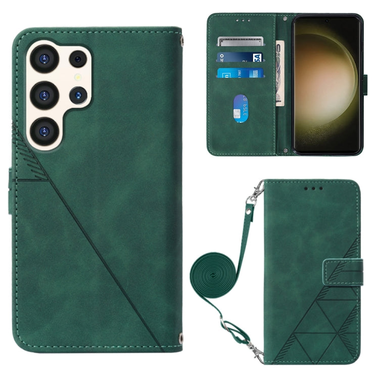 Custodia per telefono in pelle flip in rilievo 3D a tracolla, For Samsung Galaxy S24 Ultra 5G, For Samsung Galaxy S24+ 5G, For Samsung Galaxy S24 5G