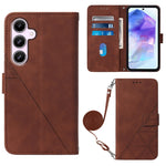 Custodia per telefono in pelle flip in rilievo 3D a tracolla, For Samsung Galaxy S24 FE 5G, For Samsung Galaxy M35, For Samsung Galaxy A55, For Samsung Galaxy A35 5G