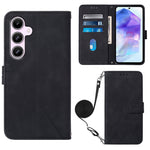 Custodia per telefono in pelle flip in rilievo 3D a tracolla, For Samsung Galaxy S24 FE 5G, For Samsung Galaxy M35, For Samsung Galaxy A55, For Samsung Galaxy A35 5G