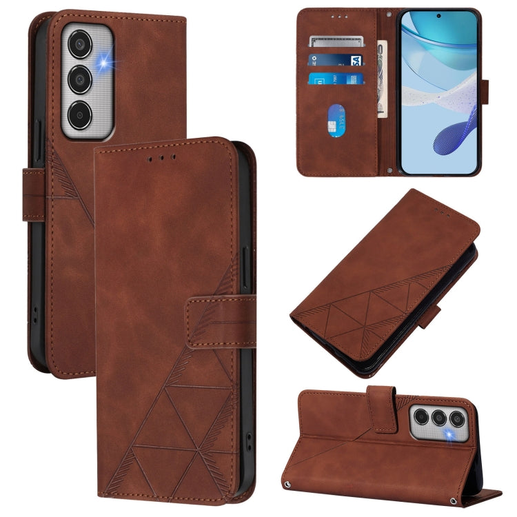 Custodia per telefono in pelle flip in rilievo 3D a tracolla, For Samsung Galaxy S24 FE 5G, For Samsung Galaxy M35, For Samsung Galaxy A55, For Samsung Galaxy A35 5G