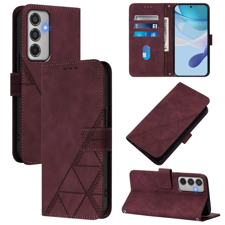 Custodia per telefono in pelle flip in rilievo 3D a tracolla, For Samsung Galaxy S24 FE 5G, For Samsung Galaxy M35, For Samsung Galaxy A55, For Samsung Galaxy A35 5G