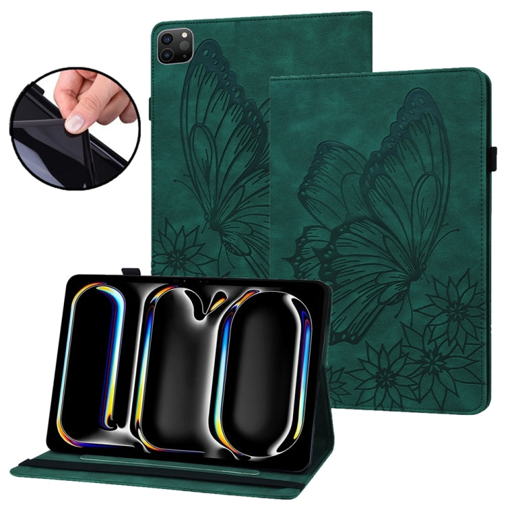 Custodia per tablet in pelle goffrata grande farfalla, For iPad Pro 13 2025 / 2024, For iPad Pro 11 2025 / 2024, For iPad Pro 12.9 2022 / Air 13 2024 / 2025