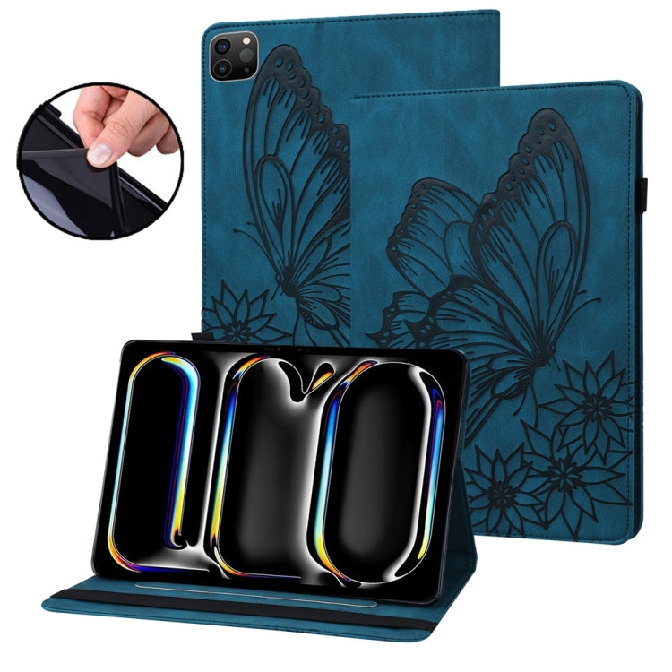 Custodia per tablet in pelle goffrata grande farfalla, For iPad Pro 13 2025 / 2024, For iPad Pro 11 2025 / 2024, For iPad Pro 12.9 2022 / Air 13 2024 / 2025