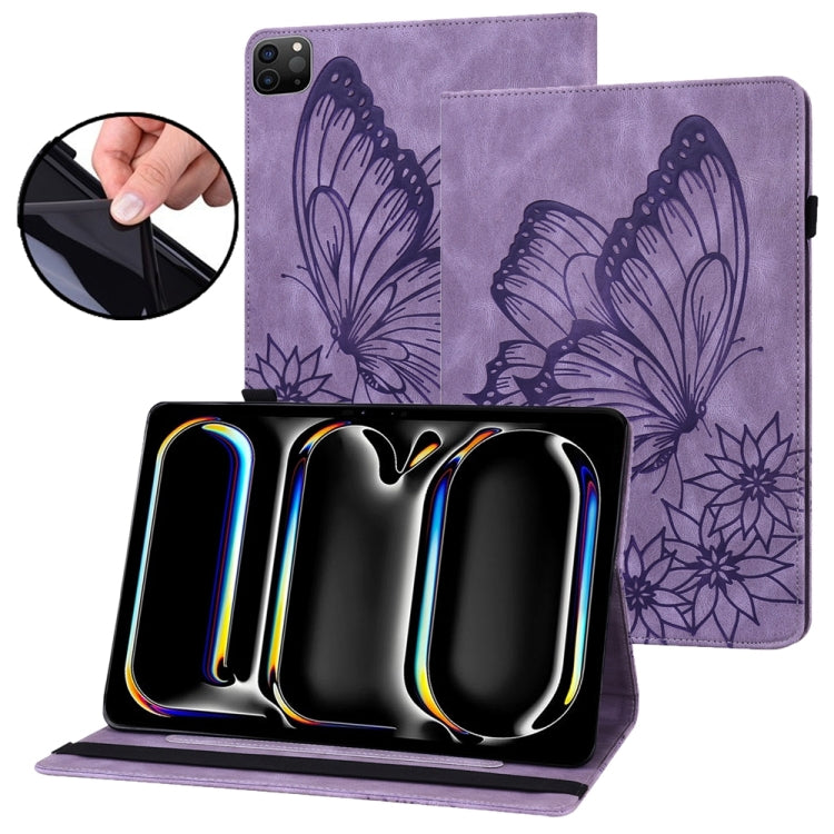 Custodia per tablet in pelle goffrata grande farfalla, For iPad Pro 13 2025 / 2024, For iPad Pro 11 2025 / 2024, For iPad Pro 12.9 2022 / Air 13 2024 / 2025