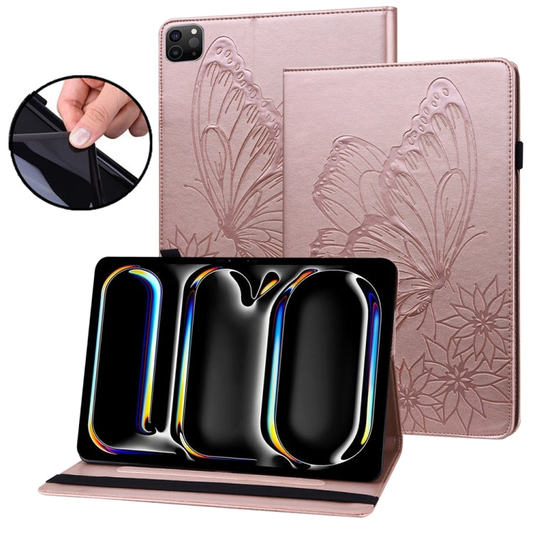 Custodia per tablet in pelle goffrata grande farfalla, For iPad Pro 13 2025 / 2024, For iPad Pro 11 2025 / 2024, For iPad Pro 12.9 2022 / Air 13 2024 / 2025