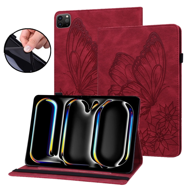 Custodia per tablet in pelle goffrata grande farfalla, For iPad Pro 13 2025 / 2024, For iPad Pro 11 2025 / 2024, For iPad Pro 12.9 2022 / Air 13 2024 / 2025