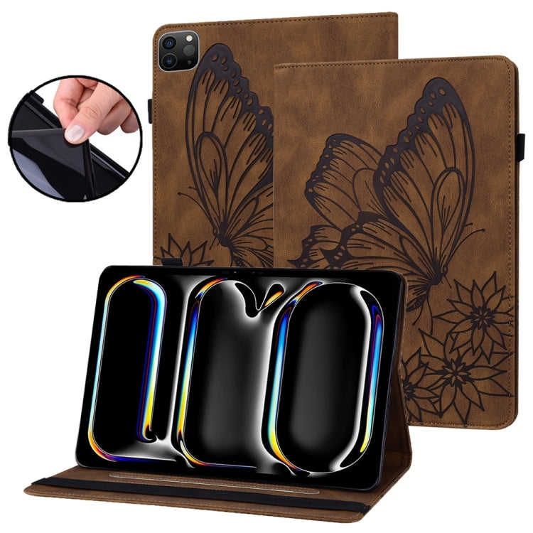 Custodia per tablet in pelle goffrata grande farfalla, For iPad Pro 13 2025 / 2024, For iPad Pro 11 2025 / 2024, For iPad Pro 12.9 2022 / Air 13 2024 / 2025