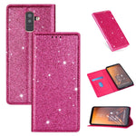Custodia portafoglio in pelle glitterata per Samsung Galaxy