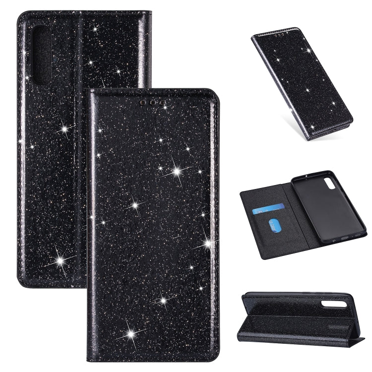 Custodia portafoglio in pelle glitter per Samsung Galaxy A70