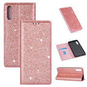 Custodia portafoglio in pelle glitter per Samsung Galaxy A70