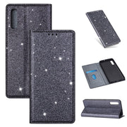 Custodia portafoglio in pelle glitter per Samsung Galaxy A70