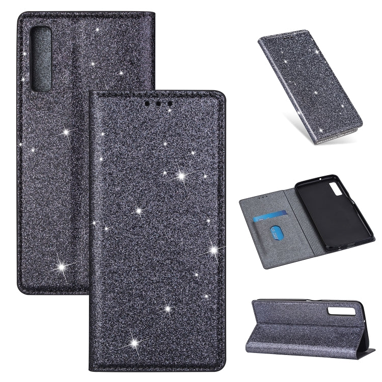 Custodia portafoglio in pelle glitter per Samsung Galaxy A70