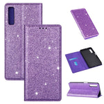 Custodia portafoglio in pelle glitter per Samsung Galaxy A70