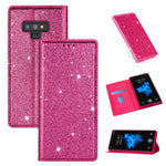 Custodia portafoglio in pelle glitter per Samsung Galaxy Note9