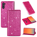 Custodia portafoglio in pelle glitter per Samsung Galaxy S10