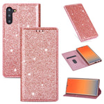 Custodia portafoglio in pelle glitter per Samsung Galaxy S10