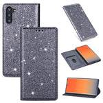 Custodia portafoglio in pelle glitter per Samsung Galaxy S10