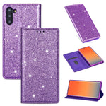 Custodia portafoglio in pelle glitter per Samsung Galaxy S10