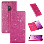 Custodia portafoglio in pelle glitter per Samsung Galaxy S10