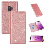 Custodia portafoglio in pelle glitter per Samsung Galaxy S10