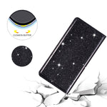 Custodia portafoglio in pelle con glitter per Samsung Galaxy A51