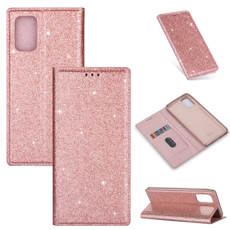 Custodia portafoglio in pelle con glitter per Samsung Galaxy A51