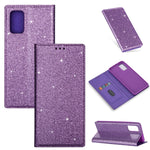 Custodia portafoglio in pelle con glitter per Samsung Galaxy A51