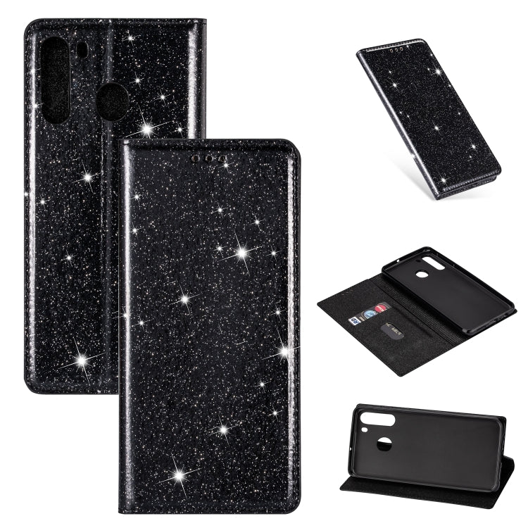 Custodia portafoglio in pelle con glitter per Samsung Galaxy A51