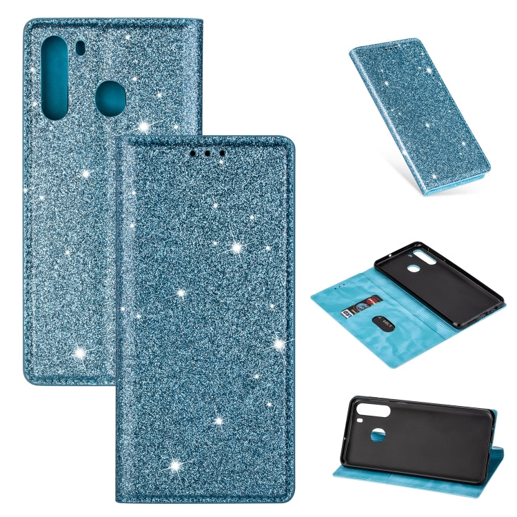 Custodia portafoglio in pelle con glitter per Samsung Galaxy A51