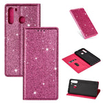 Custodia portafoglio in pelle con glitter per Samsung Galaxy A51