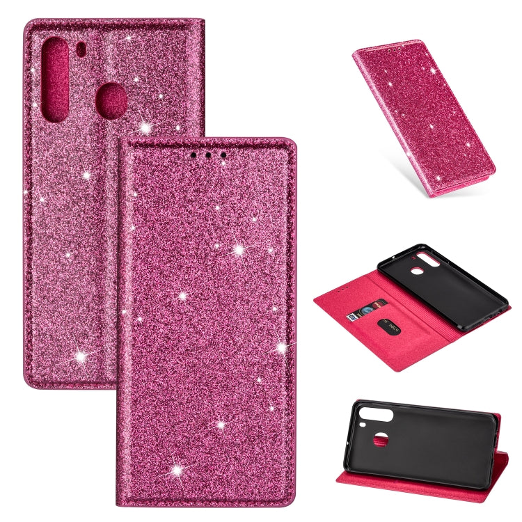 Custodia portafoglio in pelle con glitter per Samsung Galaxy A51
