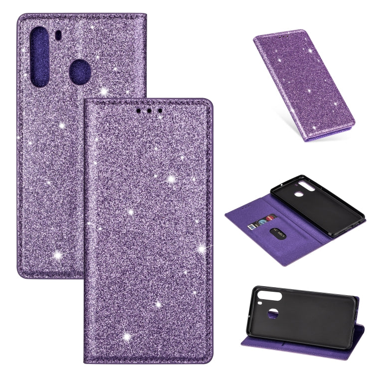 Custodia portafoglio in pelle con glitter per Samsung Galaxy A51