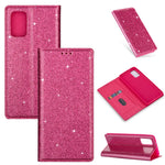 Custodia portafoglio in pelle con glitter per Samsung Galaxy A51