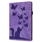 Custodia tablet in pelle con stampa farfalla gatto per iPad mini