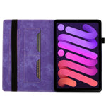 Custodia tablet in pelle con stampa farfalla gatto per iPad mini