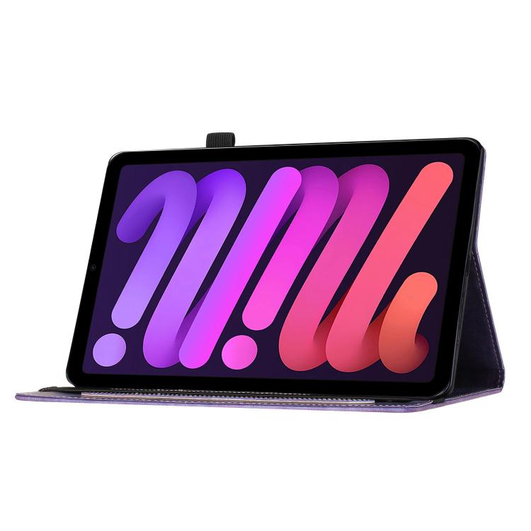 Custodia tablet in pelle con stampa farfalla gatto per iPad mini