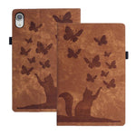 Custodia tablet in pelle con stampa farfalla gatto per iPad mini