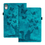 Custodia tablet in pelle con stampa farfalla gatto per iPad mini