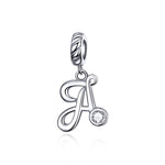 S925 Sterling Silver 26 lettere inglesi perline fai da te bracciale collana accessori, A, B, C, D, E, F, G, H, I, J, K, L, M, N, O, P, Q, R, S, T, U, V, W, X