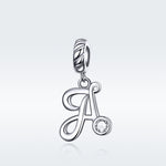 S925 Sterling Silver 26 lettere inglesi perline fai da te bracciale collana accessori, A, B, C, D, E, F, G, H, I, J, K, L, M, N, O, P, Q, R, S, T, U, V, W, X