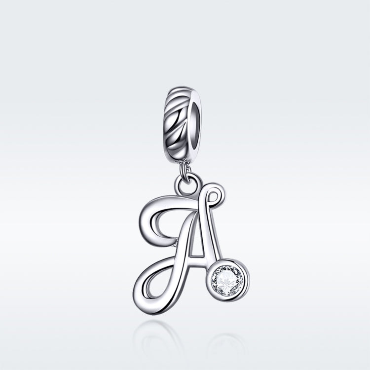 S925 Sterling Silver 26 lettere inglesi perline fai da te bracciale collana accessori, A, B, C, D, E, F, G, H, I, J, K, L, M, N, O, P, Q, R, S, T, U, V, W, X