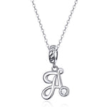 S925 Sterling Silver 26 lettere inglesi perline fai da te bracciale collana accessori, A, B, C, D, E, F, G, H, I, J, K, L, M, N, O, P, Q, R, S, T, U, V, W, X