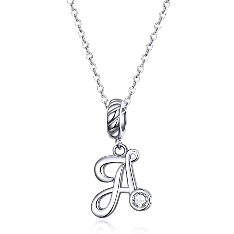 S925 Sterling Silver 26 lettere inglesi perline fai da te bracciale collana accessori, A, B, C, D, E, F, G, H, I, J, K, L, M, N, O, P, Q, R, S, T, U, V, W, X