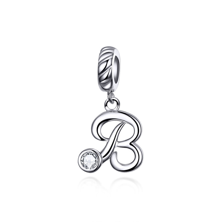 S925 Sterling Silver 26 lettere inglesi perline fai da te bracciale collana accessori, A, B, C, D, E, F, G, H, I, J, K, L, M, N, O, P, Q, R, S, T, U, V, W, X