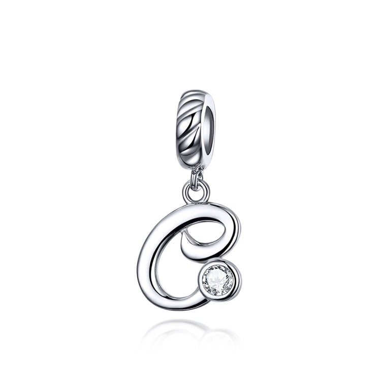 S925 Sterling Silver 26 lettere inglesi perline fai da te bracciale collana accessori, A, B, C, D, E, F, G, H, I, J, K, L, M, N, O, P, Q, R, S, T, U, V, W, X