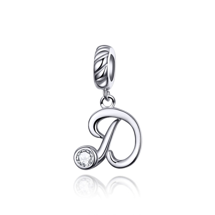 S925 Sterling Silver 26 lettere inglesi perline fai da te bracciale collana accessori, A, B, C, D, E, F, G, H, I, J, K, L, M, N, O, P, Q, R, S, T, U, V, W, X