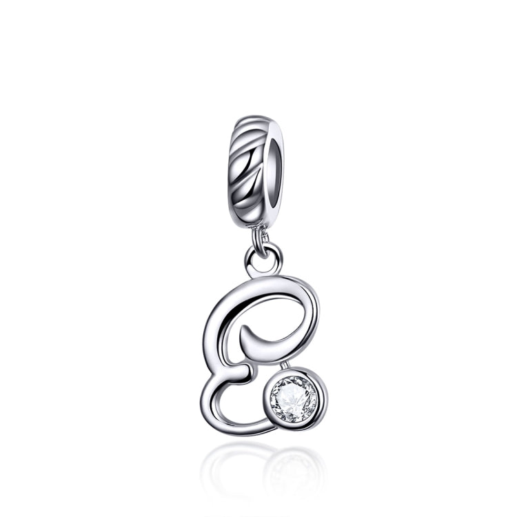 S925 Sterling Silver 26 lettere inglesi perline fai da te bracciale collana accessori, A, B, C, D, E, F, G, H, I, J, K, L, M, N, O, P, Q, R, S, T, U, V, W, X
