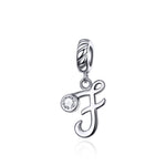 S925 Sterling Silver 26 lettere inglesi perline fai da te bracciale collana accessori, A, B, C, D, E, F, G, H, I, J, K, L, M, N, O, P, Q, R, S, T, U, V, W, X