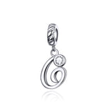 S925 Sterling Silver 26 lettere inglesi perline fai da te bracciale collana accessori, A, B, C, D, E, F, G, H, I, J, K, L, M, N, O, P, Q, R, S, T, U, V, W, X