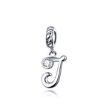 S925 Sterling Silver 26 lettere inglesi perline fai da te bracciale collana accessori, A, B, C, D, E, F, G, H, I, J, K, L, M, N, O, P, Q, R, S, T, U, V, W, X